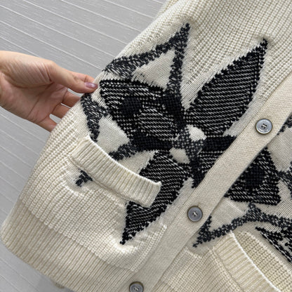 Louis 25fw jacquard knitted cardigan