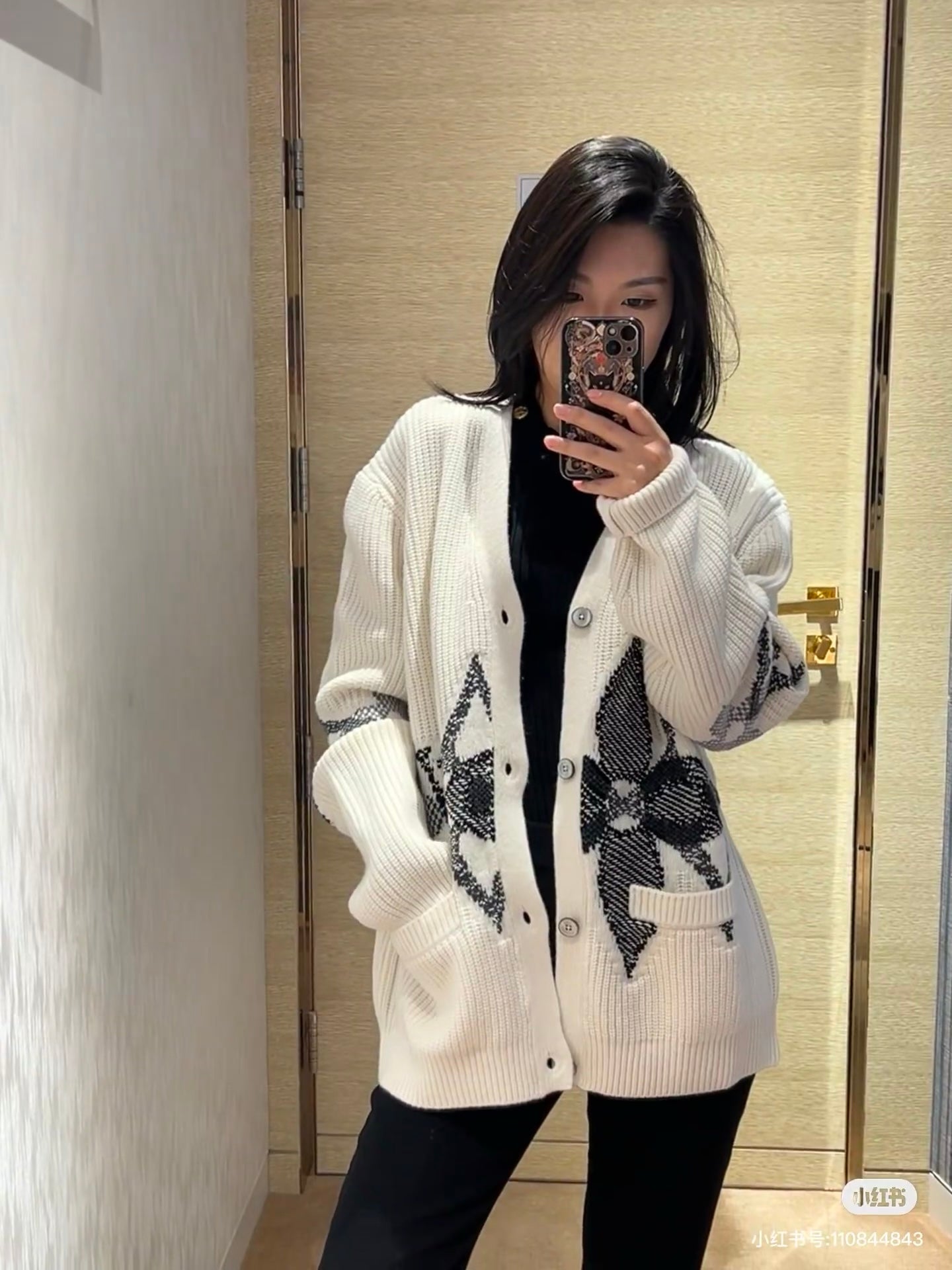 Louis 25fw jacquard knitted cardigan