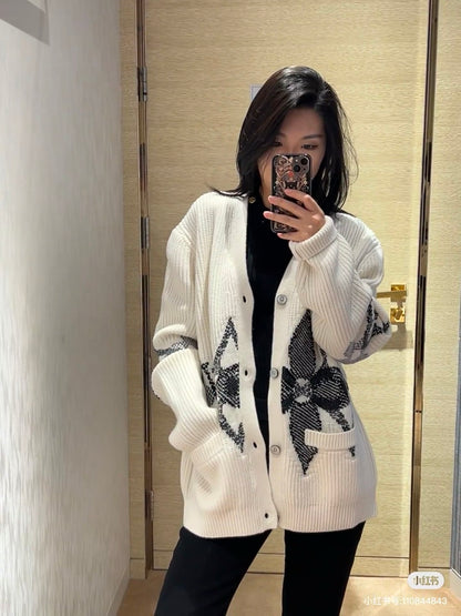 Louis 25fw jacquard knitted cardigan