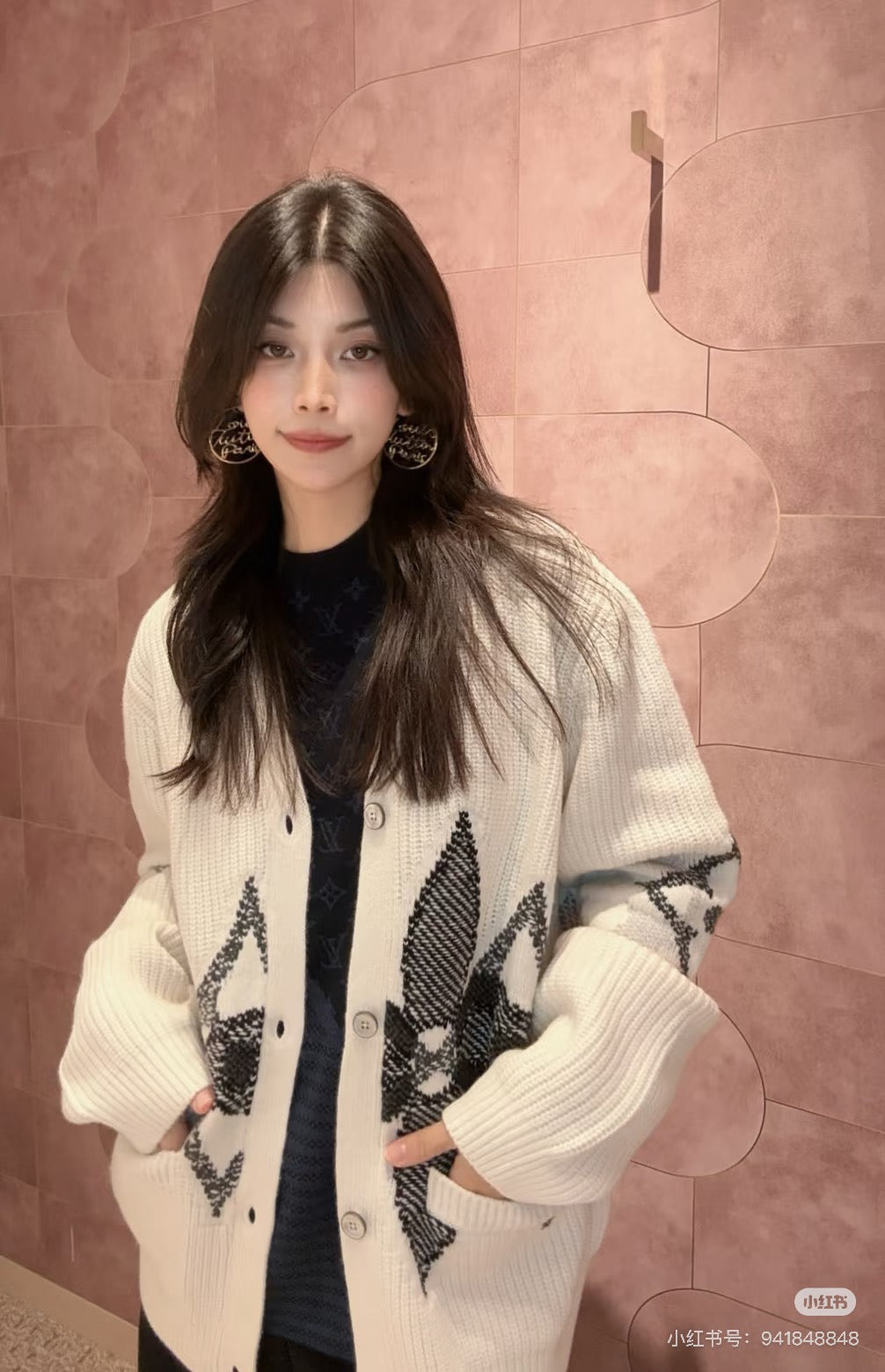 Louis 25fw jacquard knitted cardigan