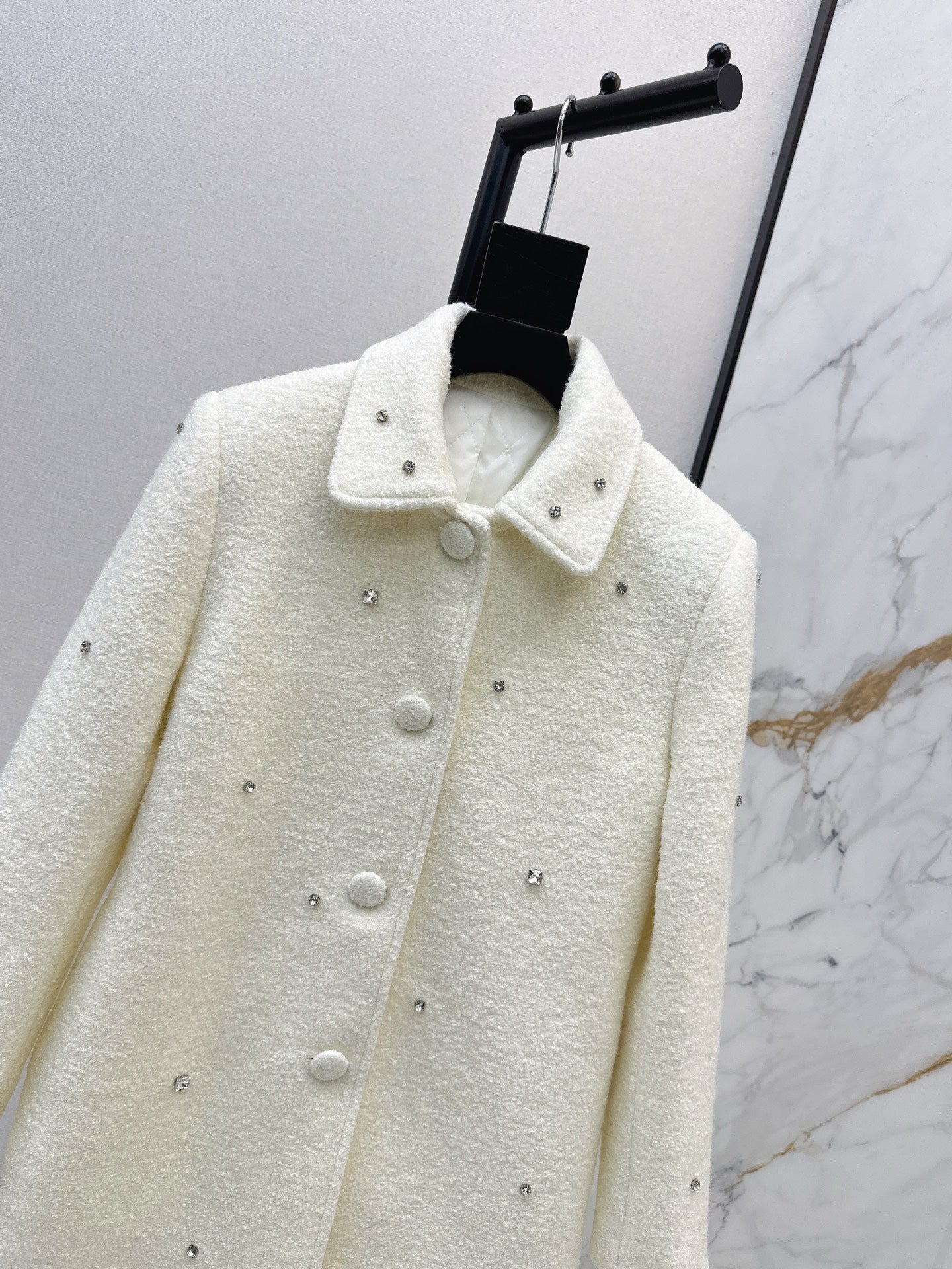 Miu 25fw rhinestone overcoats