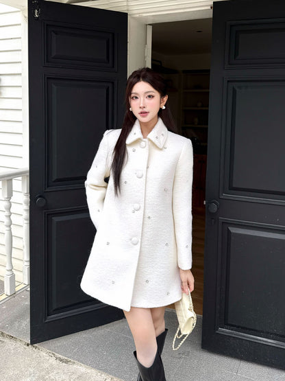 Miu 25fw rhinestone overcoats