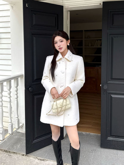 Miu 25fw rhinestone overcoats