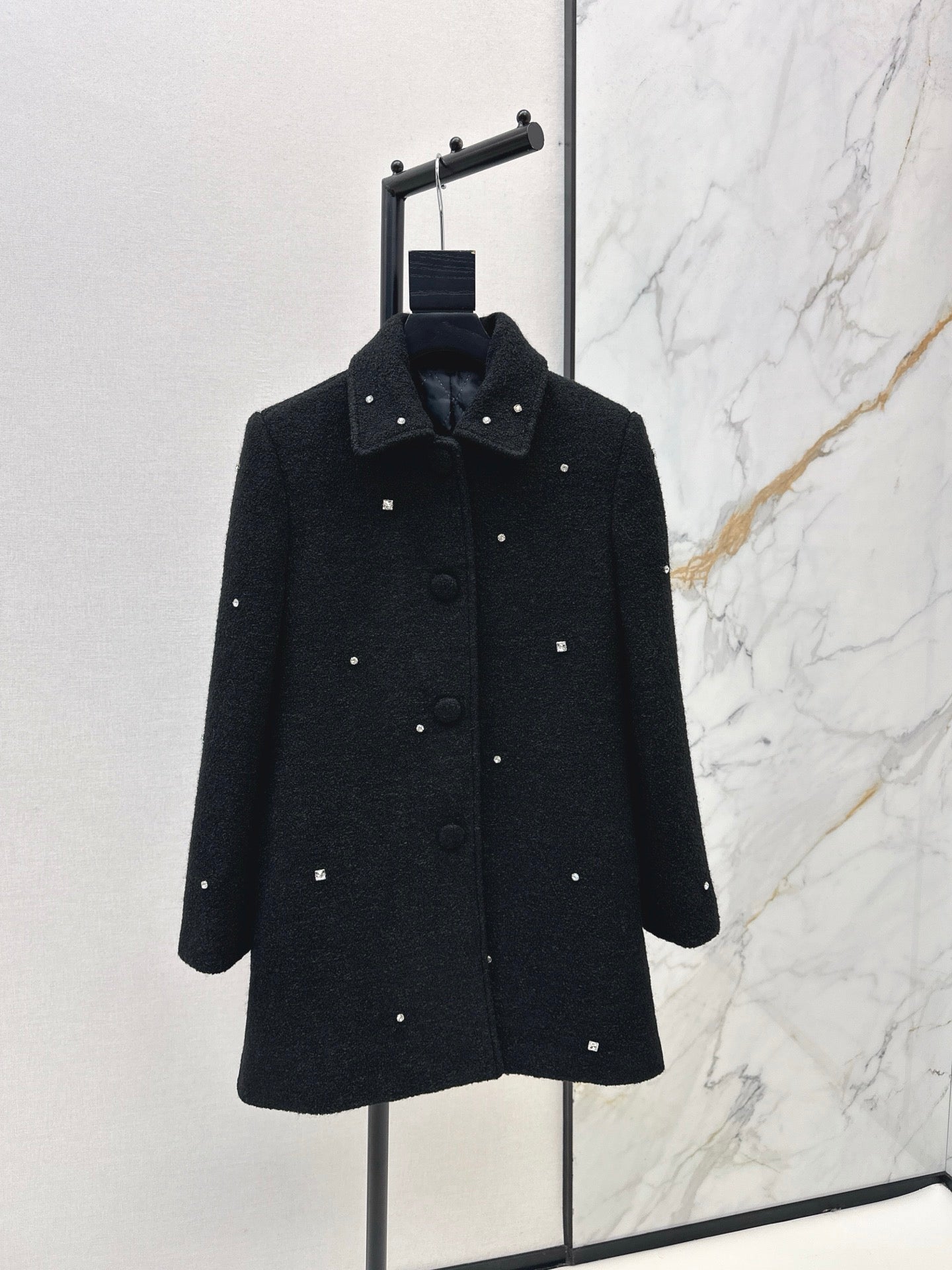 Miu 25fw rhinestone overcoats