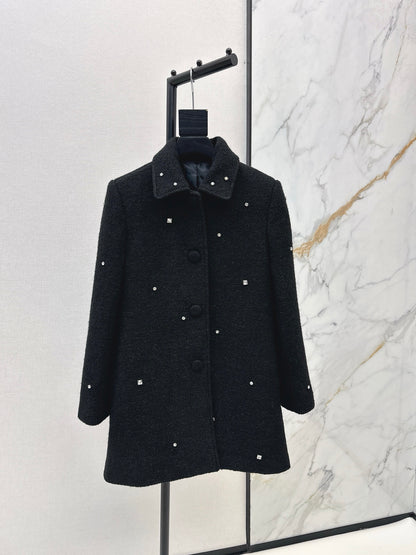 Miu 25fw rhinestone overcoats