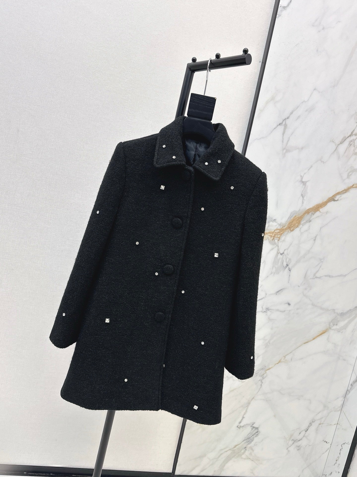 Miu 25fw rhinestone overcoats