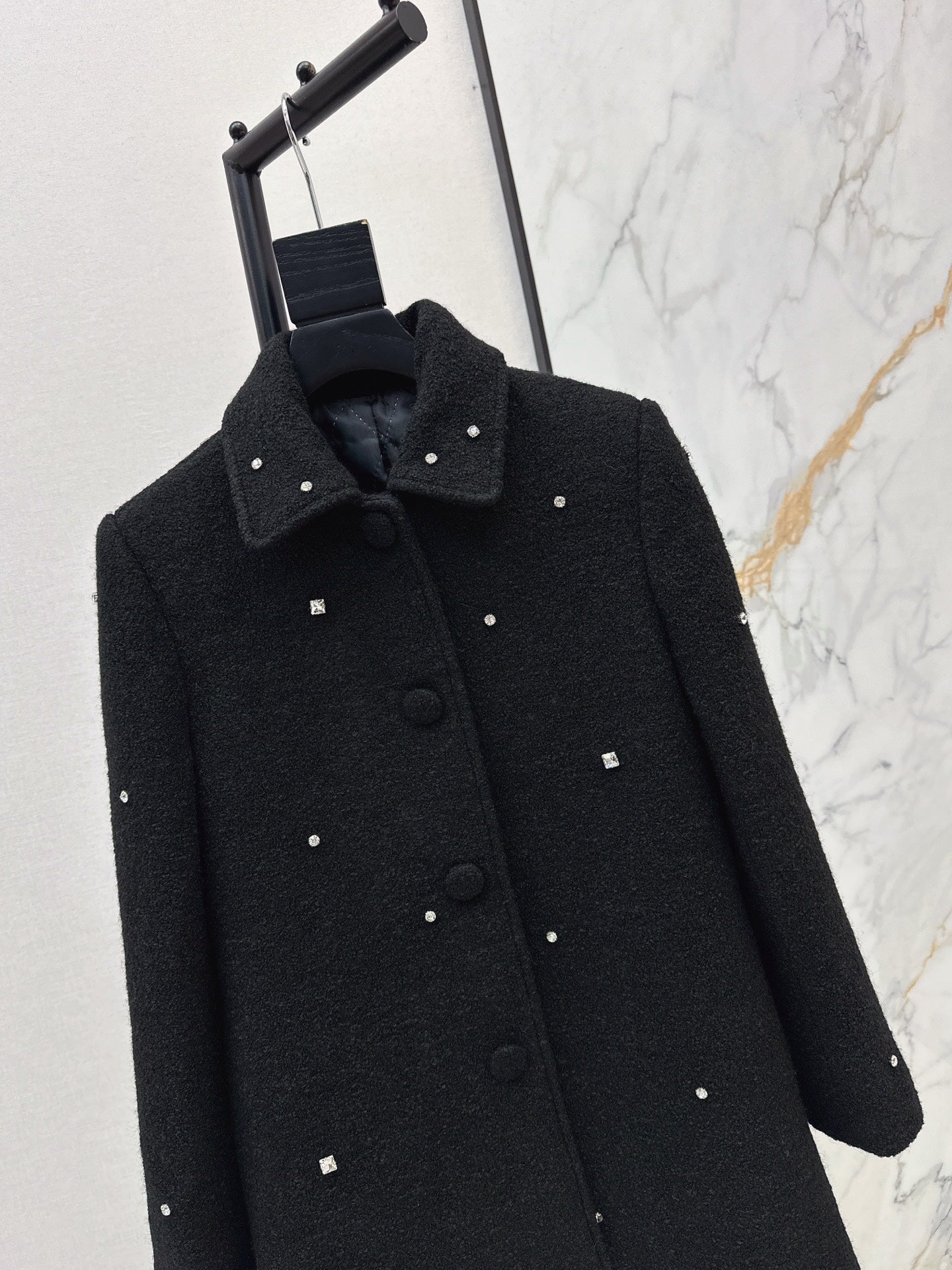 Miu 25fw rhinestone overcoats
