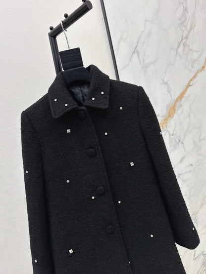 Miu 25fw rhinestone overcoats