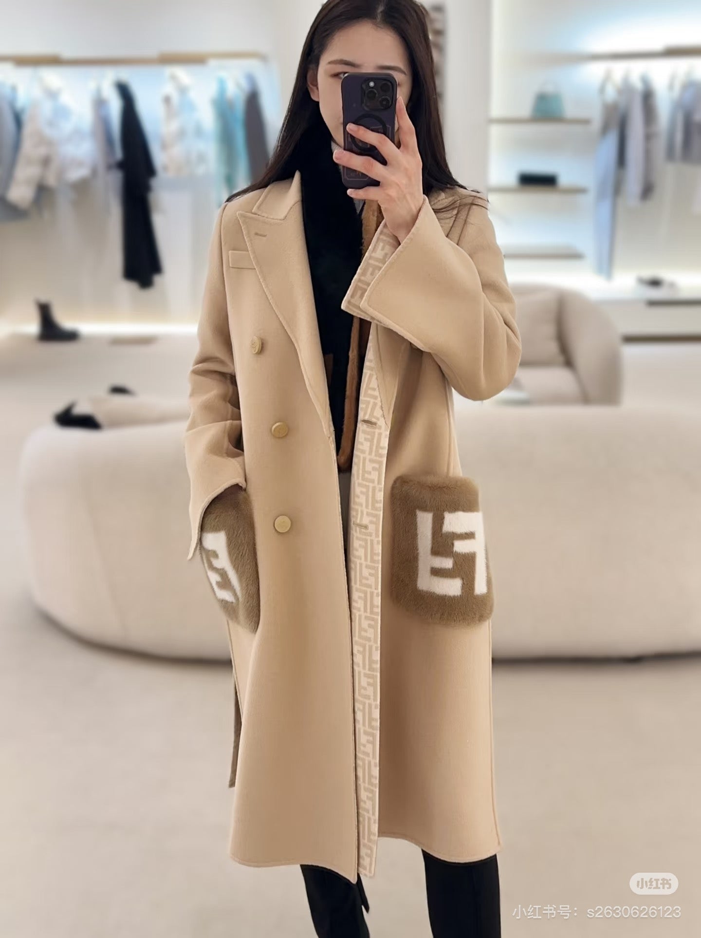 Fend 25fw cashmere overcoats