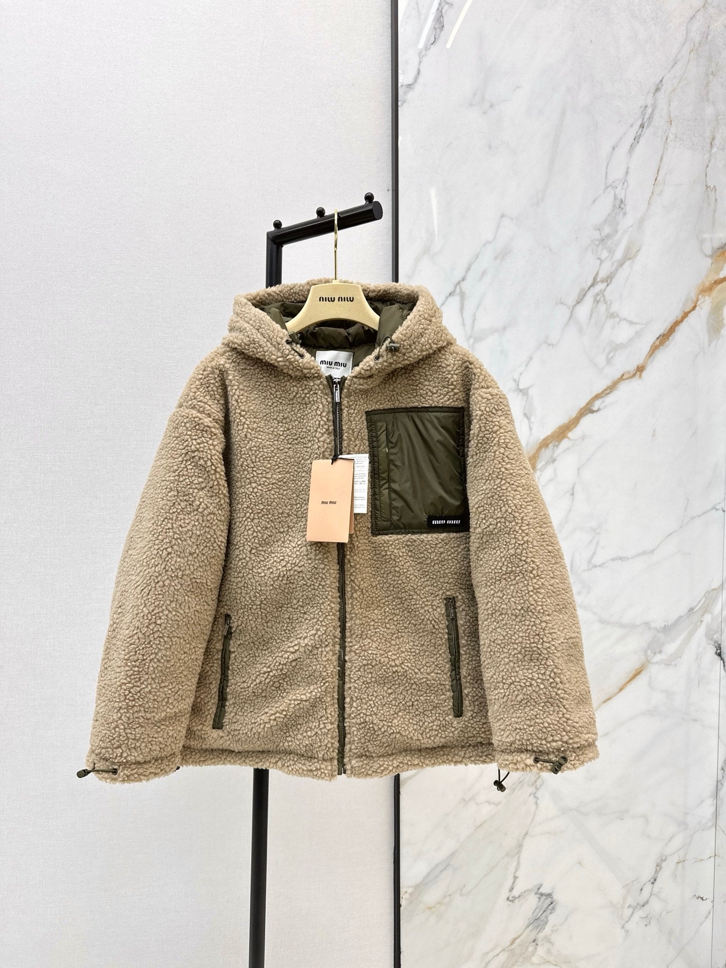 Miu 25fw lamp fleece jacket