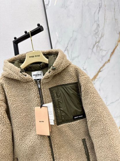 Miu 25fw lamp fleece jacket
