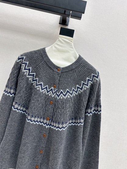 Loro 25fw fair isle cardigan