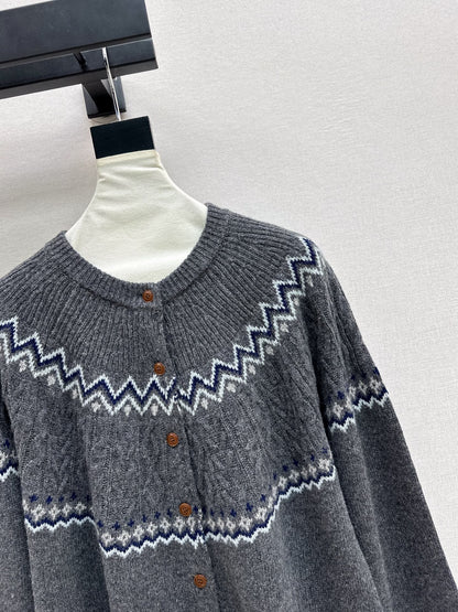 Loro 25fw fair isle cardigan