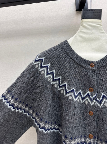 Loro 25fw fair isle cardigan