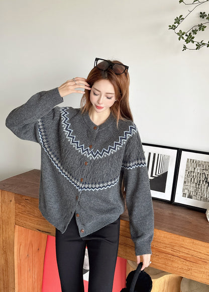 Loro 25fw fair isle cardigan