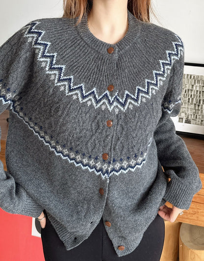 Loro 25fw fair isle cardigan