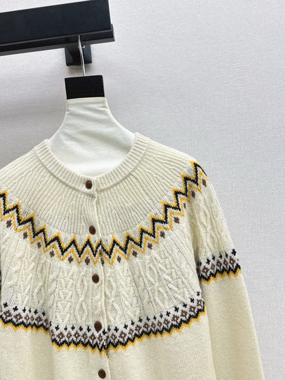 Loro 25fw fair isle cardigan
