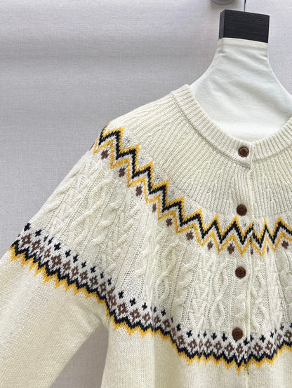 Loro 25fw fair isle cardigan