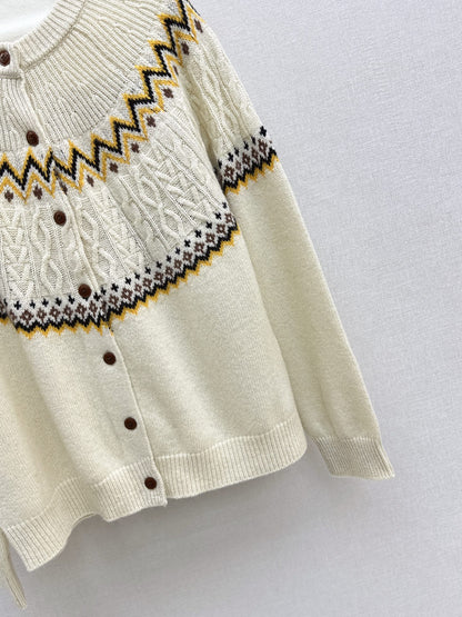 Loro 25fw fair isle cardigan