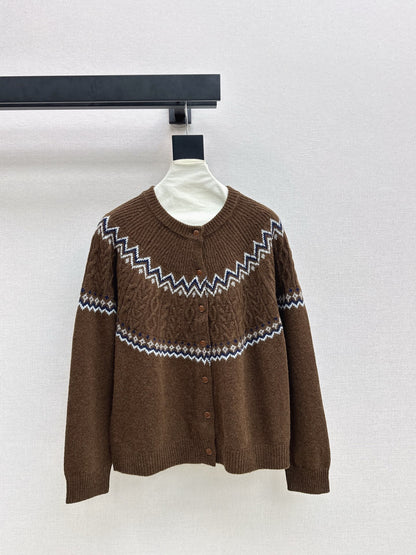 Loro 25fw fair isle cardigan