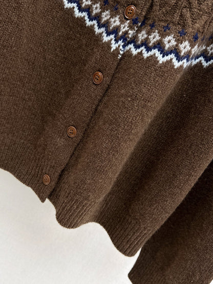 Loro 25fw fair isle cardigan