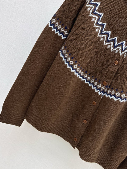 Loro 25fw fair isle cardigan