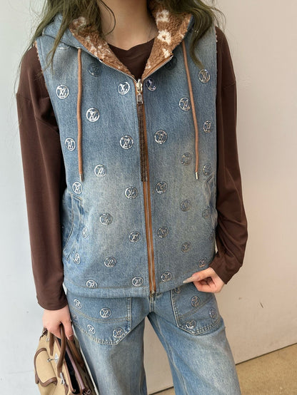 Louis 25fw reversible denim vest