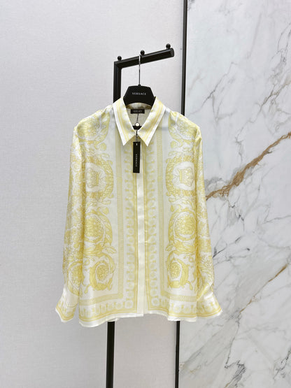 Vers 25fw print silk shirt