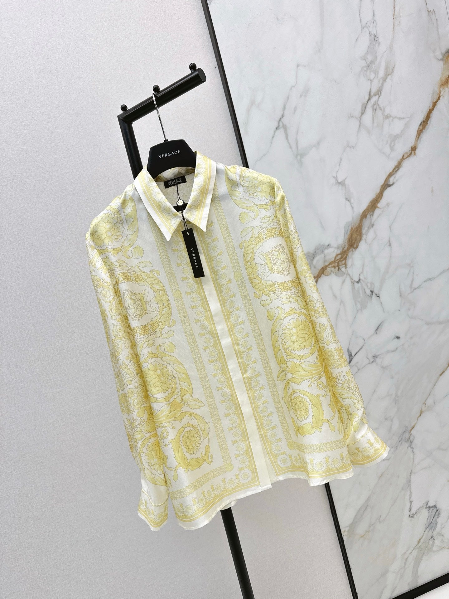 Vers 25fw print silk shirt