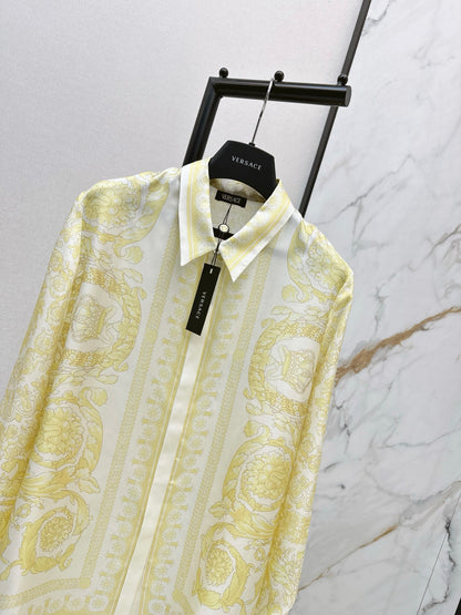 Vers 25fw print silk shirt