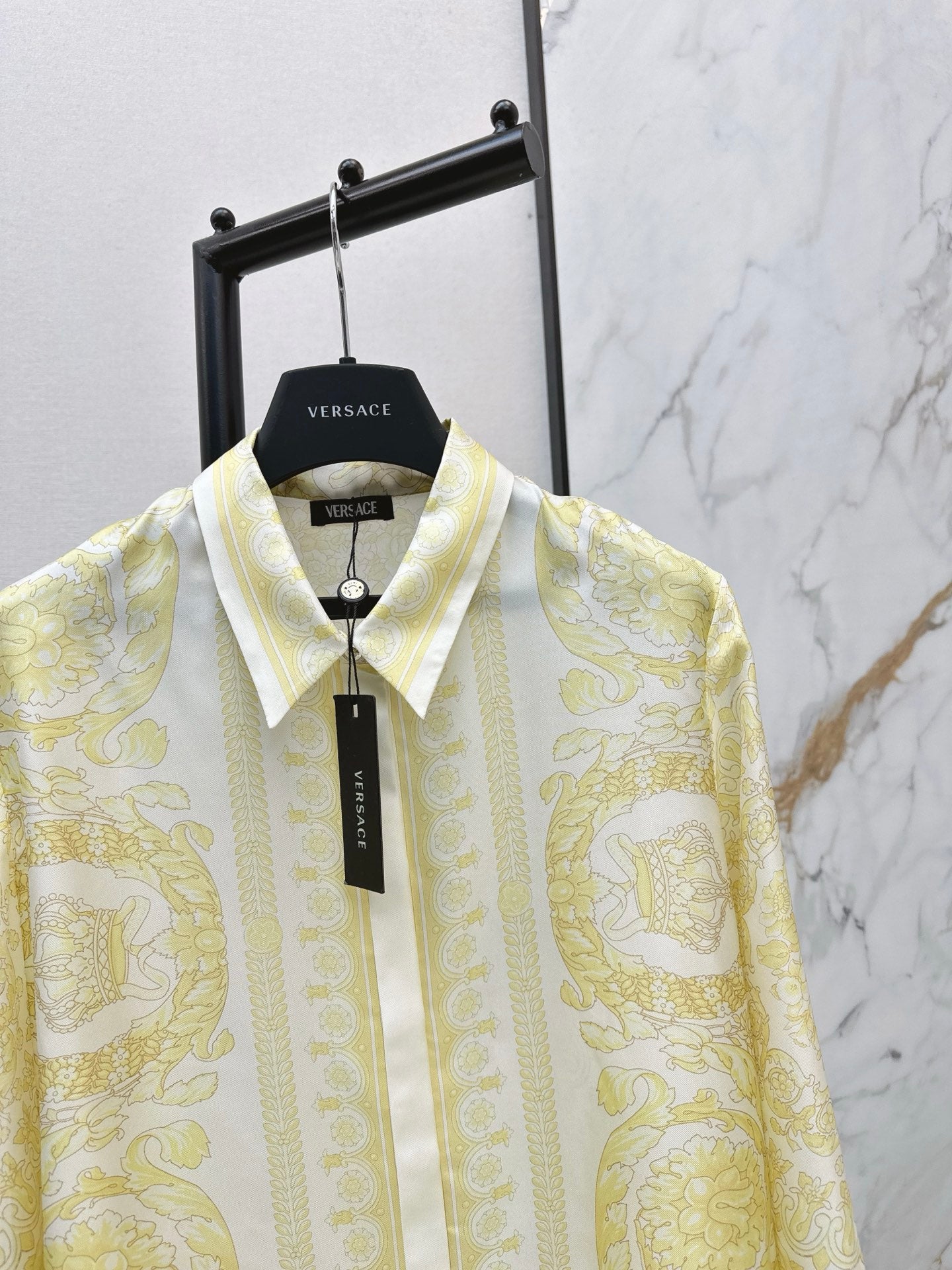 Vers 25fw print silk shirt
