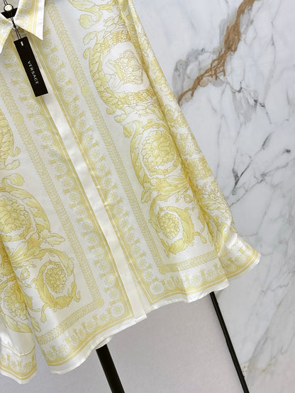 Vers 25fw print silk shirt