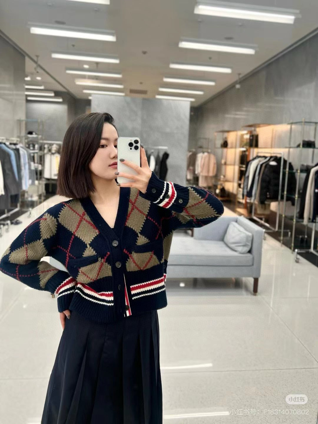 Thom 25fw plaid cardigan