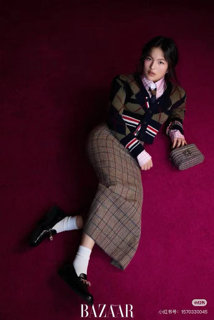 Thom 25fw plaid cardigan
