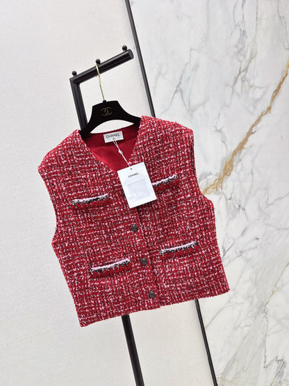 Chan 25fw tweed woven vest