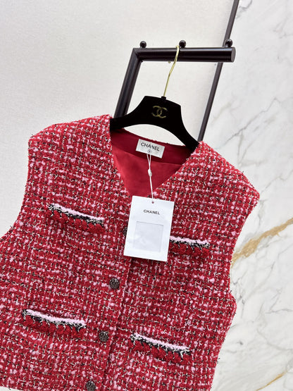 Chan 25fw tweed woven vest