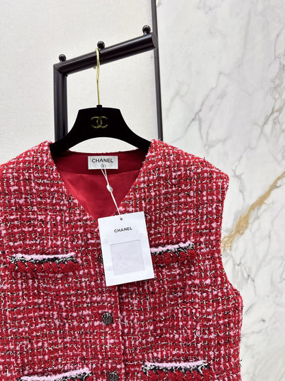 Chan 25fw tweed woven vest
