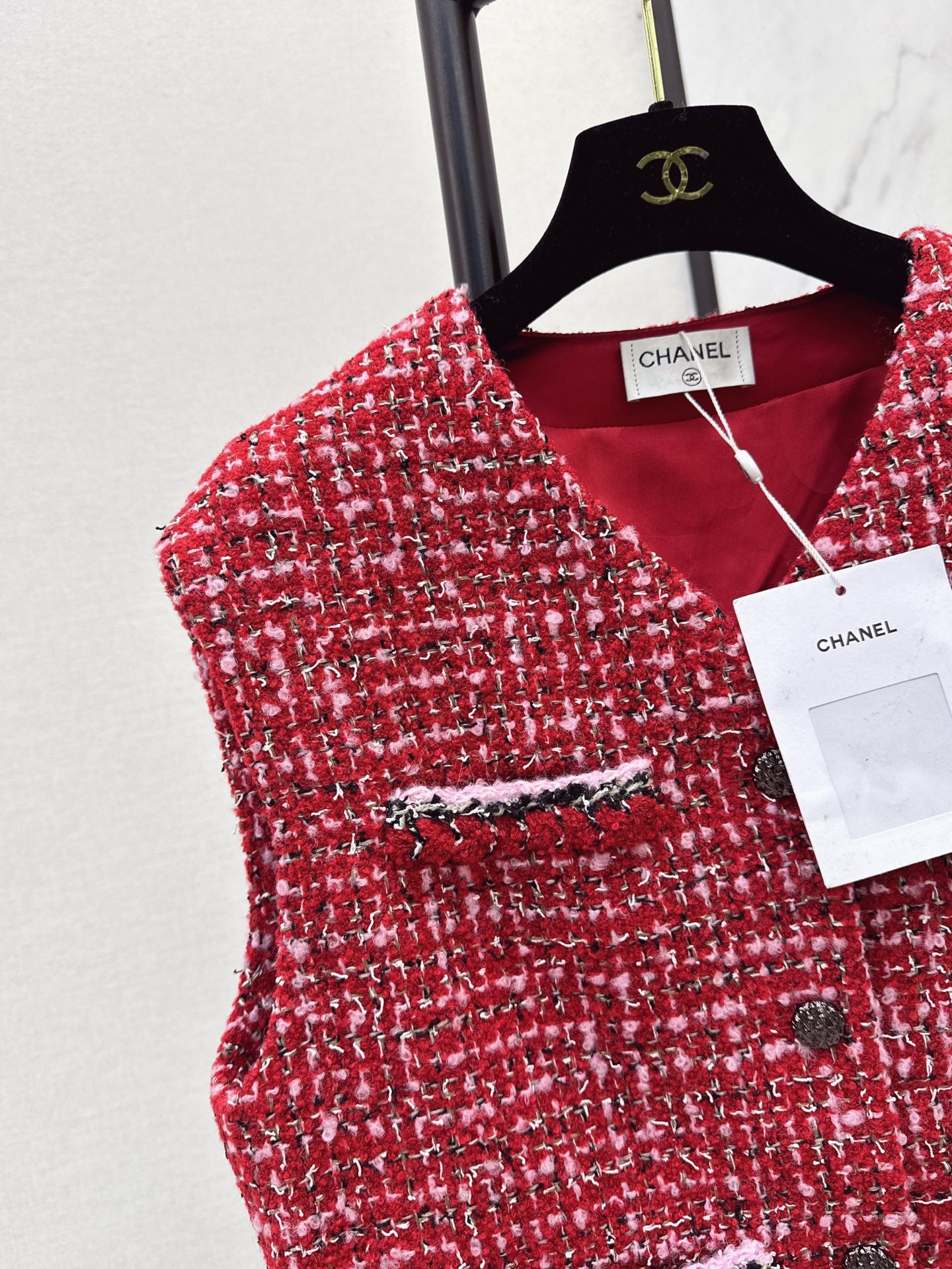 Chan 25fw tweed woven vest