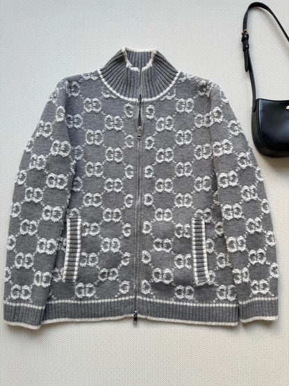 Guc 25fw jacquard cardigan