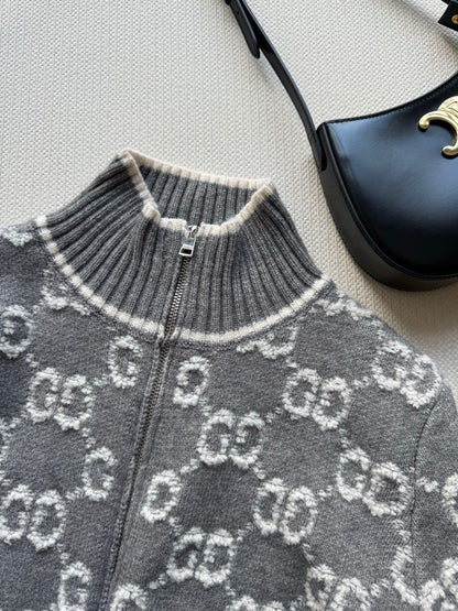 Guc 25fw jacquard cardigan