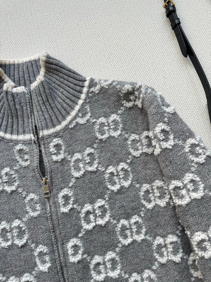 Guc 25fw jacquard cardigan