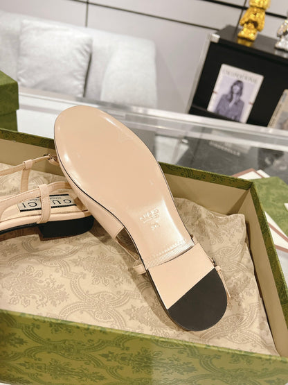 Gucc 25fw slingback flats with crystal diamond bling sandals