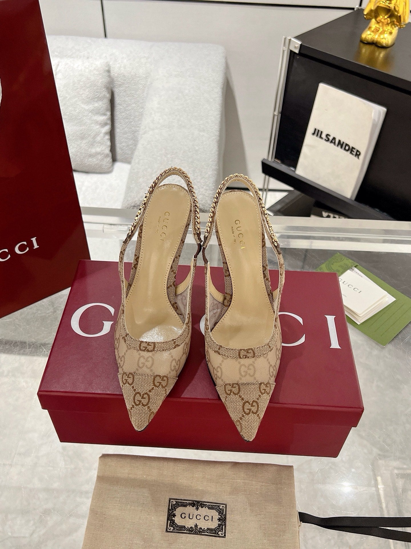 Gucc 25fw slingback heels