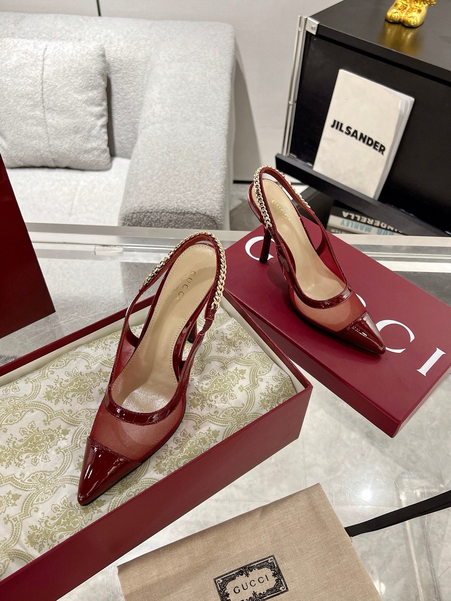 Gucc 25fw slingback heels