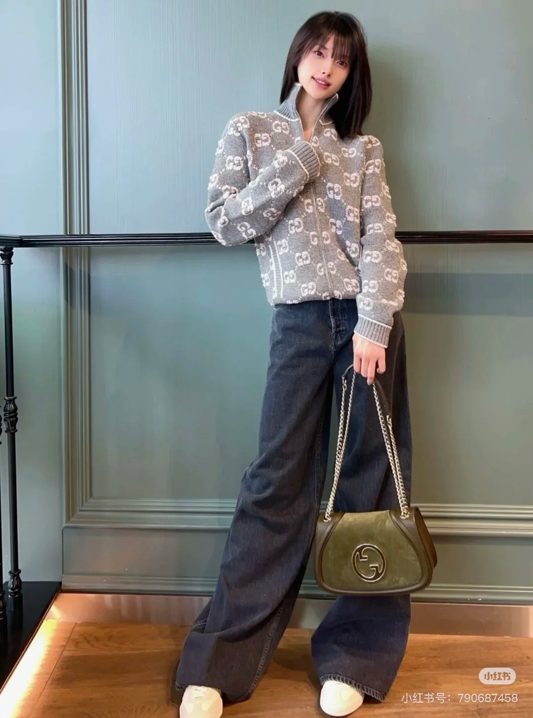 Guc 25fw jacquard cardigan