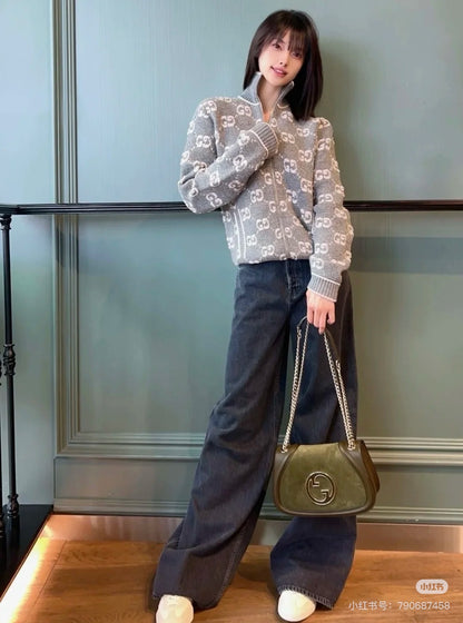 Guc 25fw jacquard cardigan