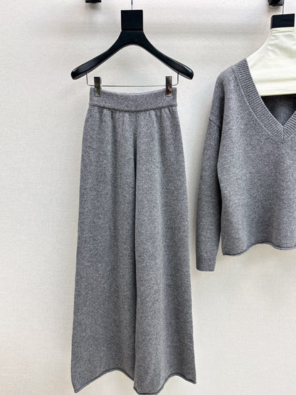 Brun 25fw knit suit sleeveless vest+sweater+pants set