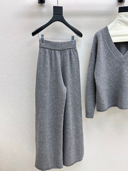 Brun 25fw knit suit sleeveless vest+sweater+pants set