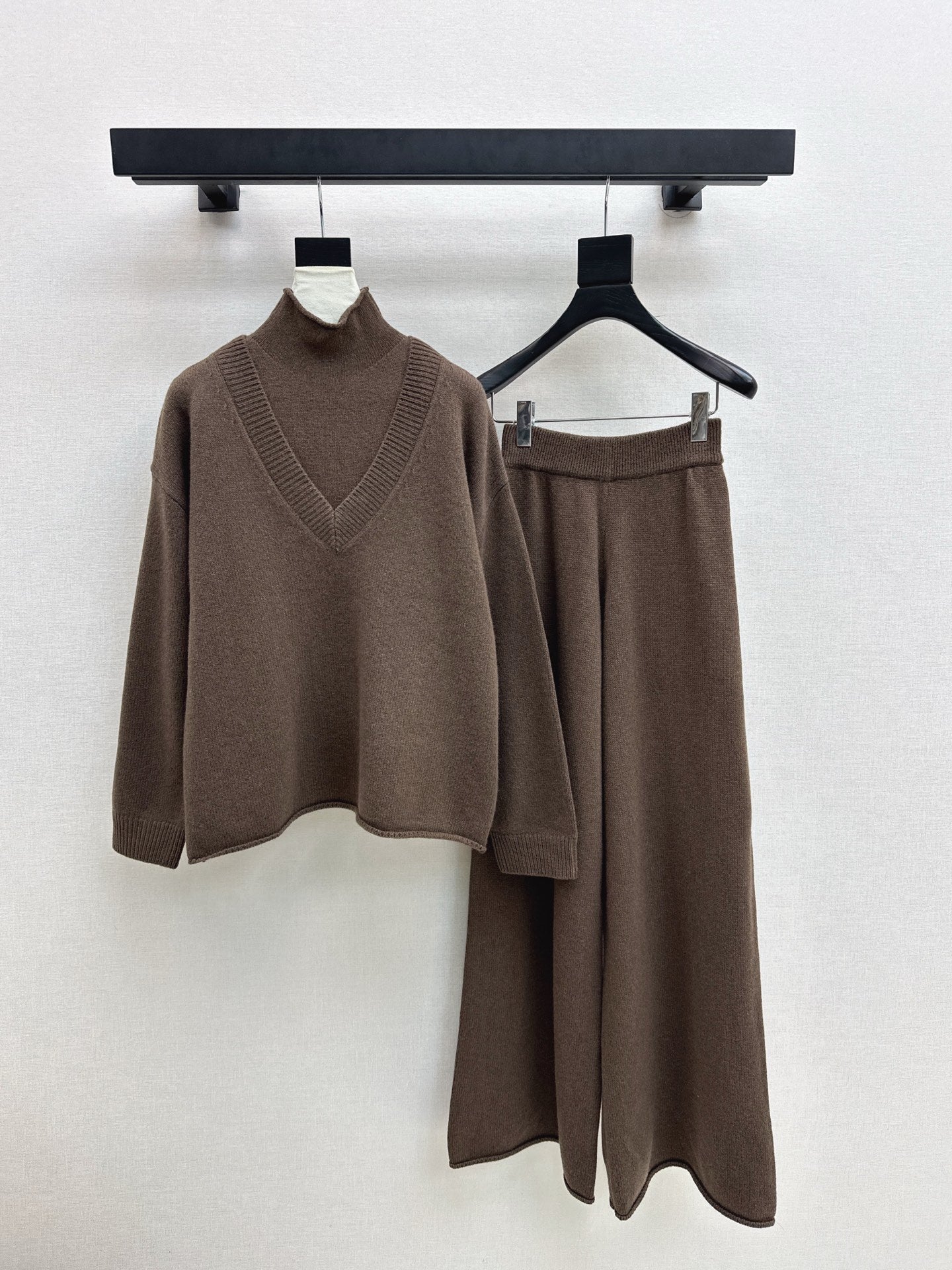 Brun 25fw knit suit sleeveless vest+sweater+pants set