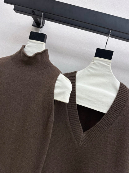 Brun 25fw knit suit sleeveless vest+sweater+pants set